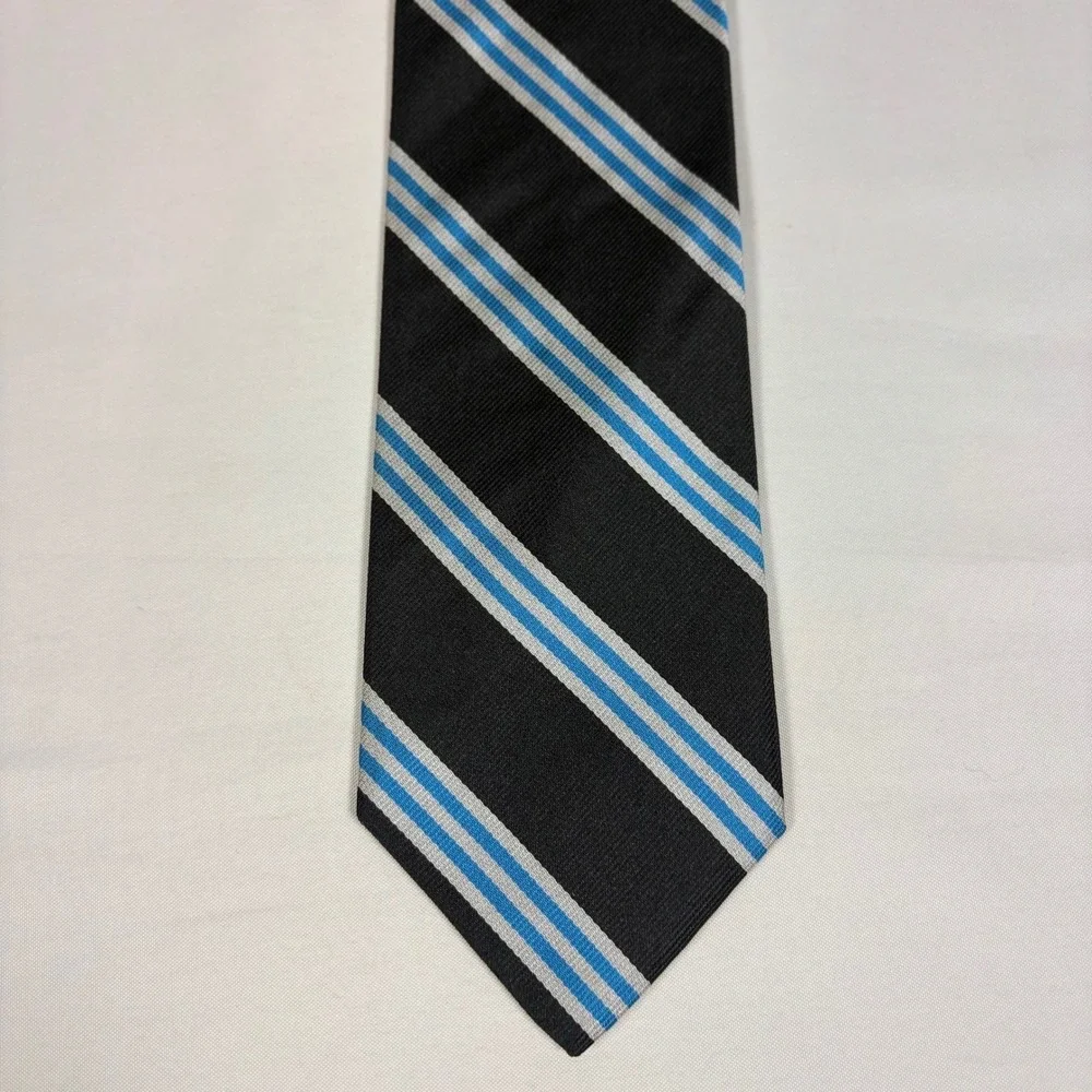 Brooks Brothers 9/11‎ Memorial Silk Tie Black Blue White Repp Stripe England USA